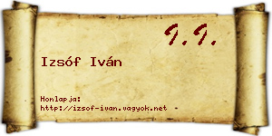 Izsóf Iván névjegykártya
