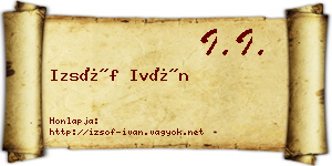 Izsóf Iván névjegykártya